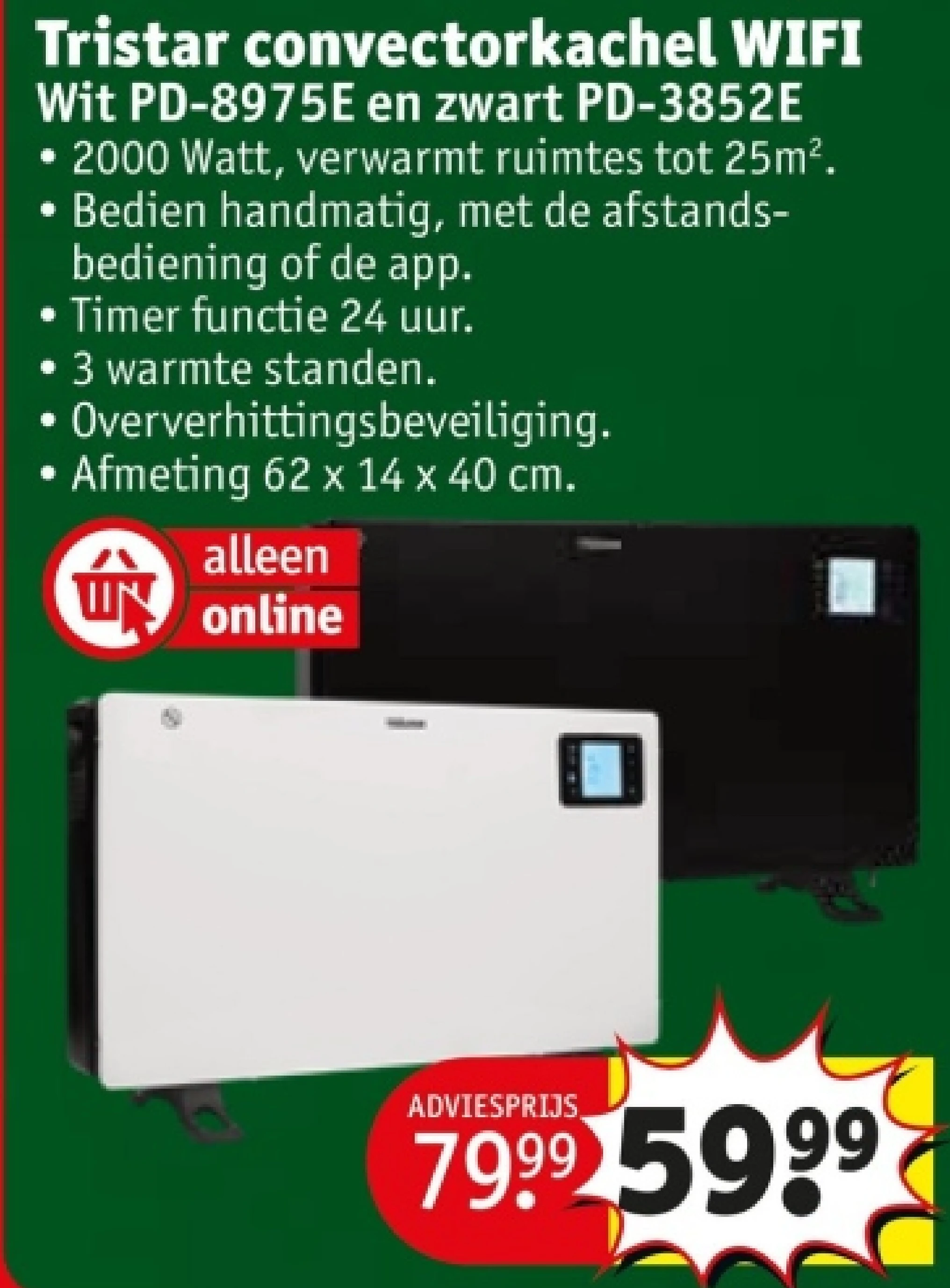 Tristar convectorkachel WIFI