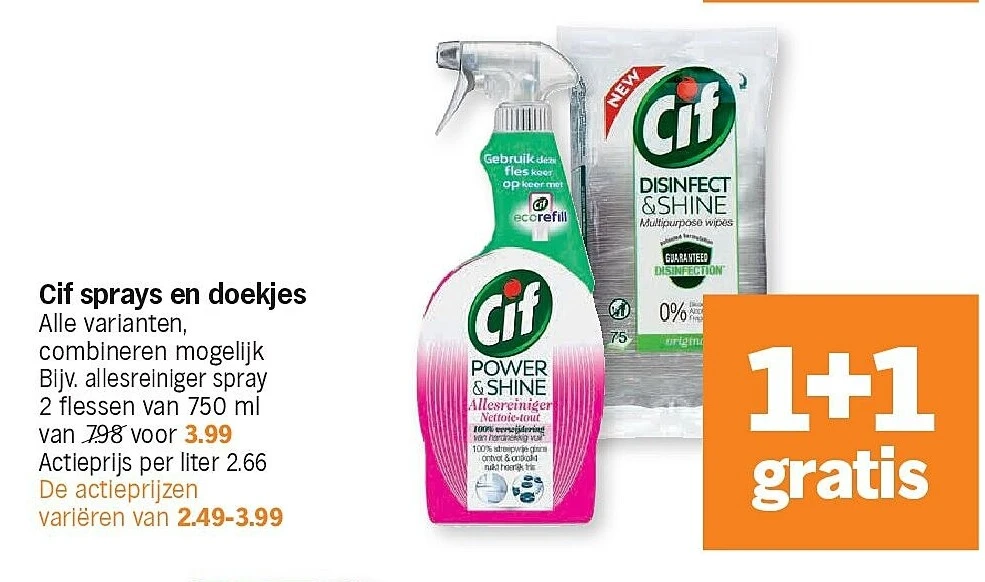 Cif sprays en doekjes