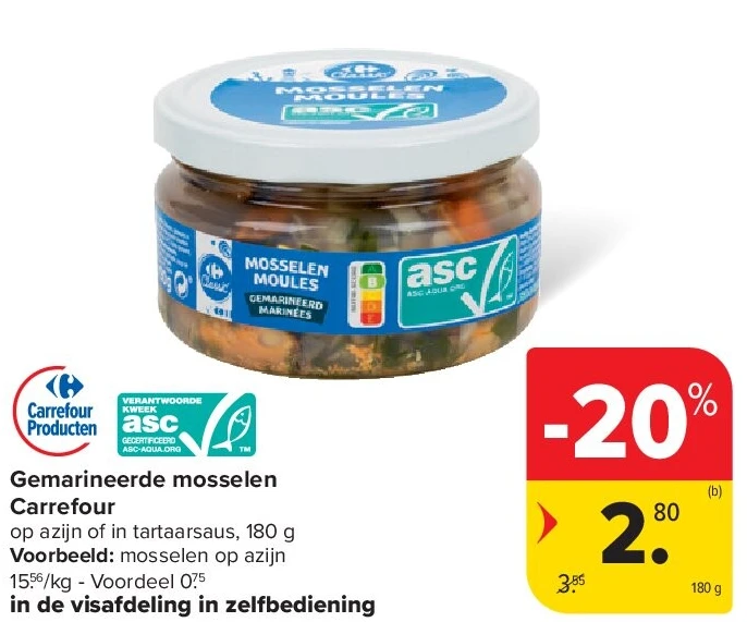 Gemarineerde mosselen Carrefour