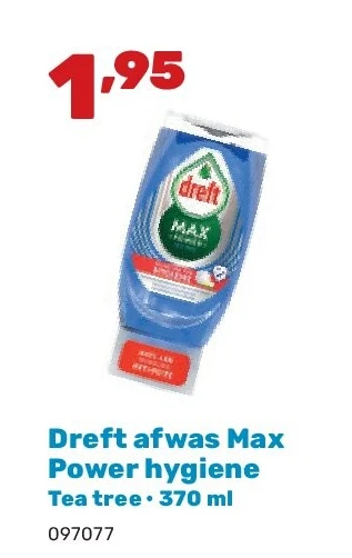 Dreft afwas Max Power hygiene Tea tree • 370 ml