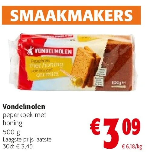 Vondelmolen peperkoek met honing 500 g