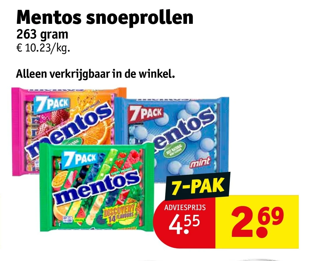 Mentos snoeprollen