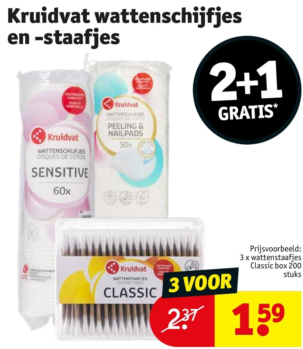 Kruidvat wattenschijfjes en -staafjes
