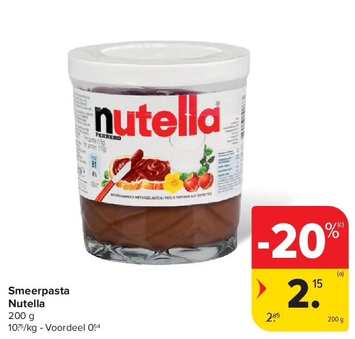 Smeerpasta Nutella