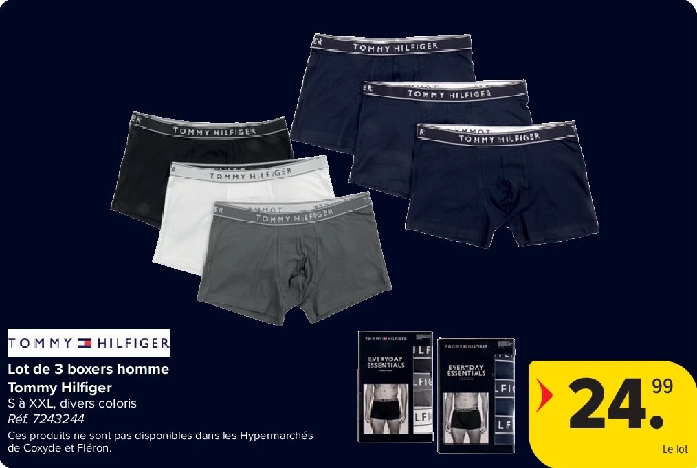 Lot de 3 boxers homme Tommy Hilfi ger