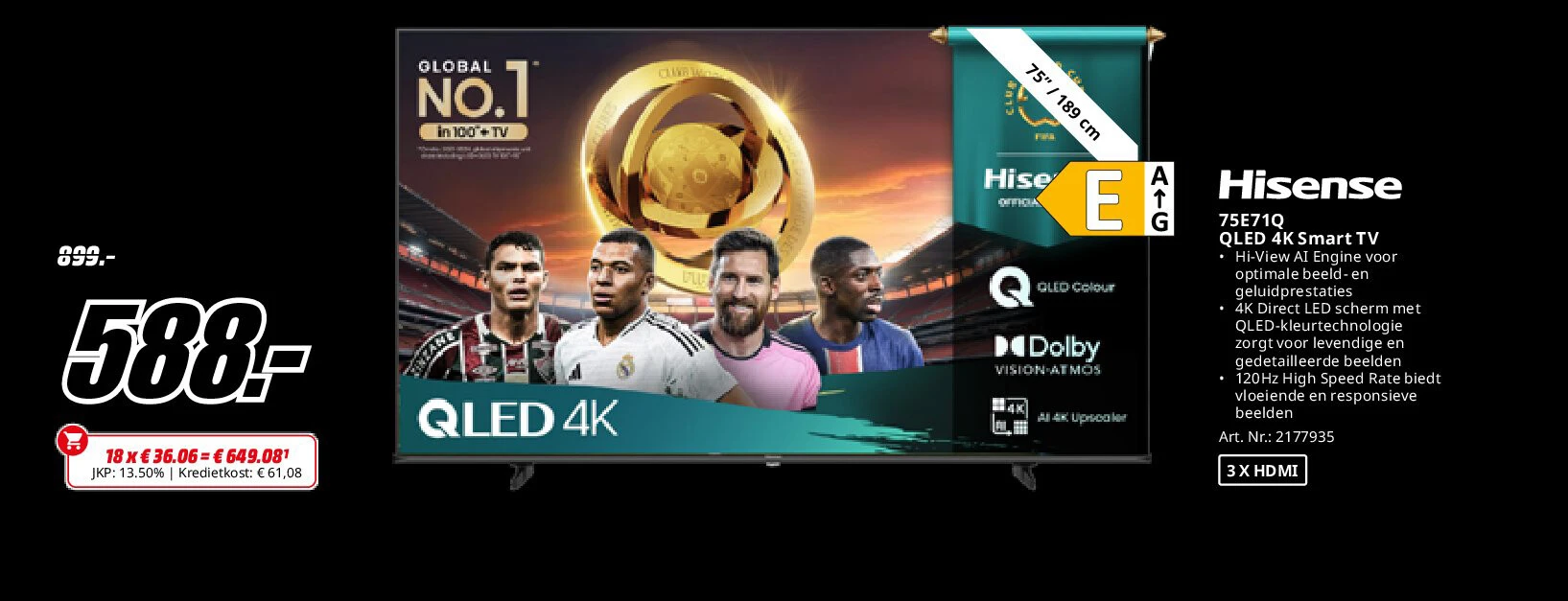 Hisense 75E71Q QLED 4K Smart TV