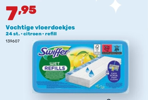 Vochtige vloerdoekjes 24 st. • citroen • refi ll