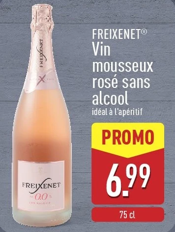 Vin mousseux rosé sans alcool