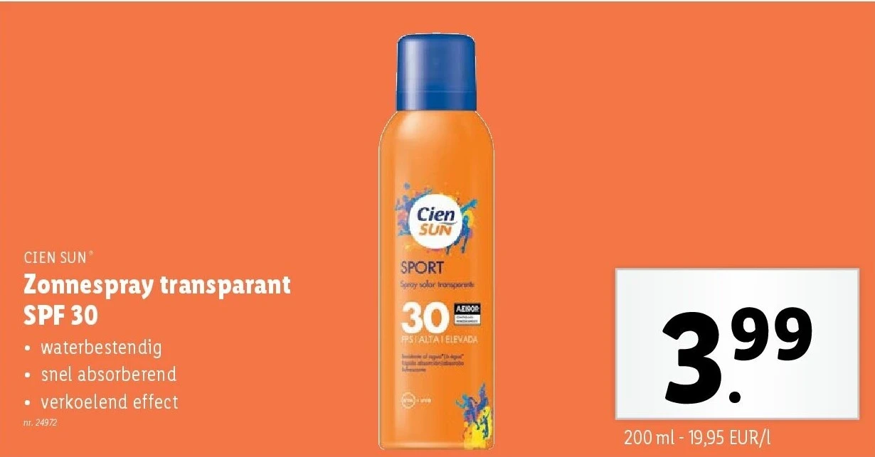 Zonnespray transparant SPF 30