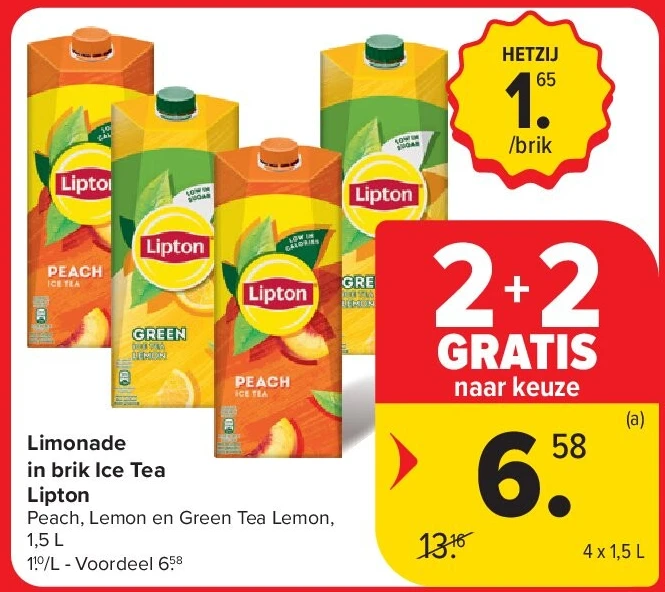 Limonade in brik Ice Tea Lipton