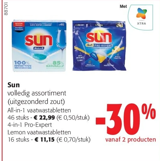 Sun All-in-1 vaatwastabletten 46 stuks