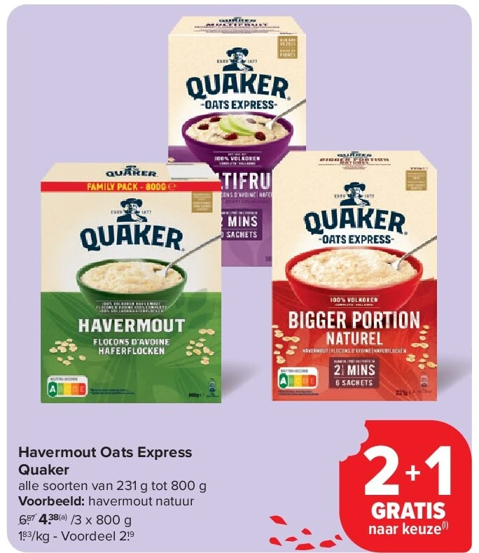 Havermout Oats Express Quaker