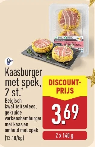 Kaasburger met spek, 2st.