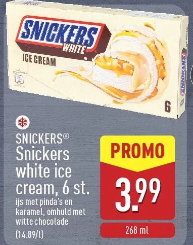 Snickers white ice cream, 6st.