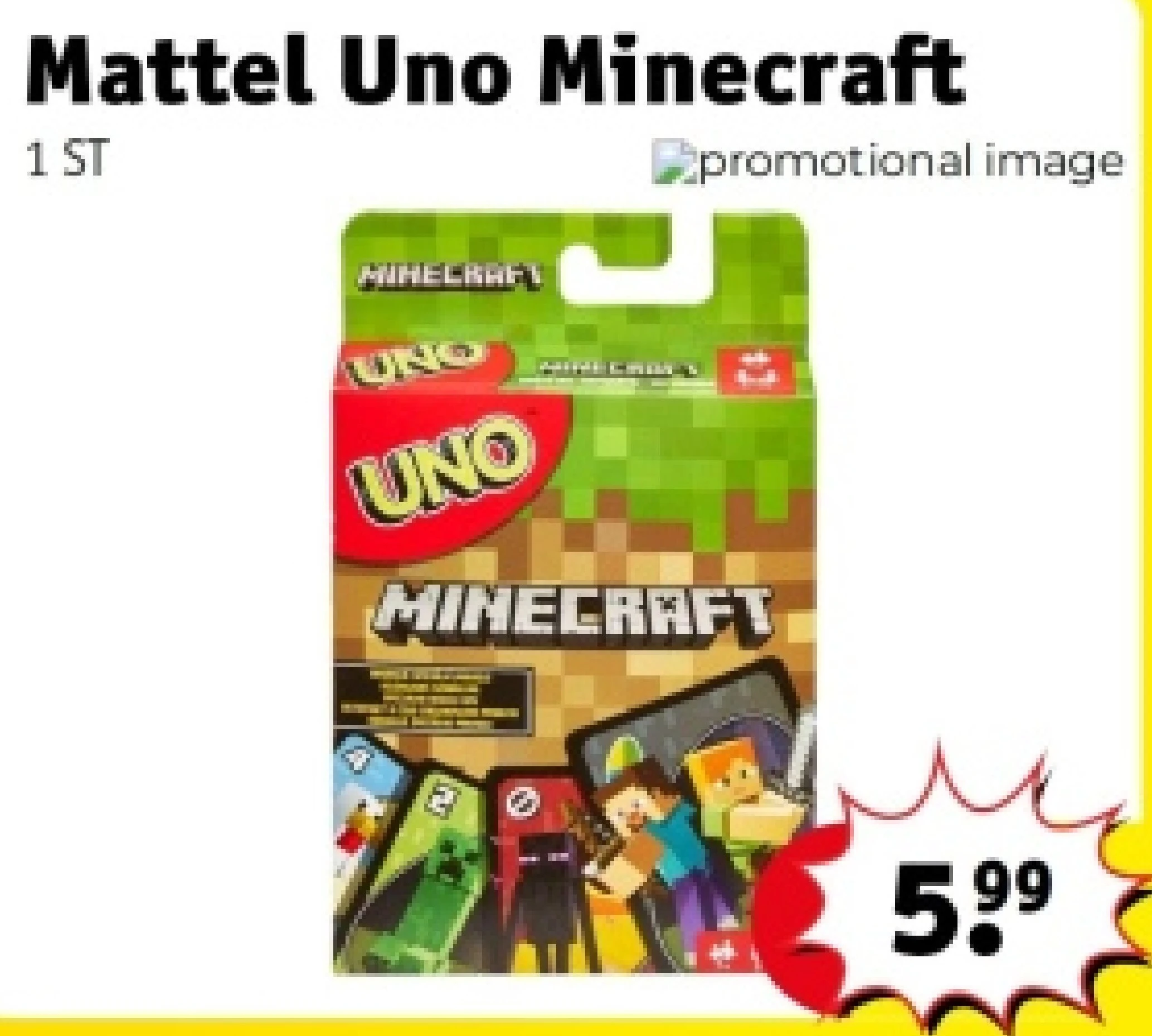 Mattel Uno Minecraft