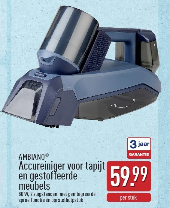 Accureiniger voor tapijt en gestoffeerde meubels