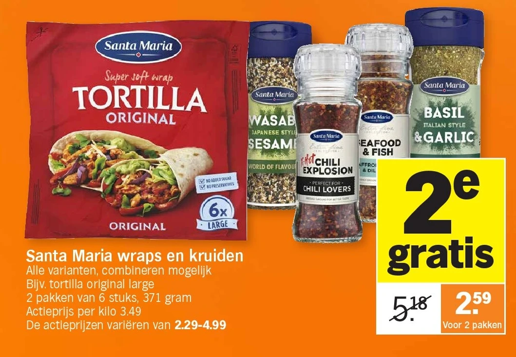 Santa Maria wraps en kruiden