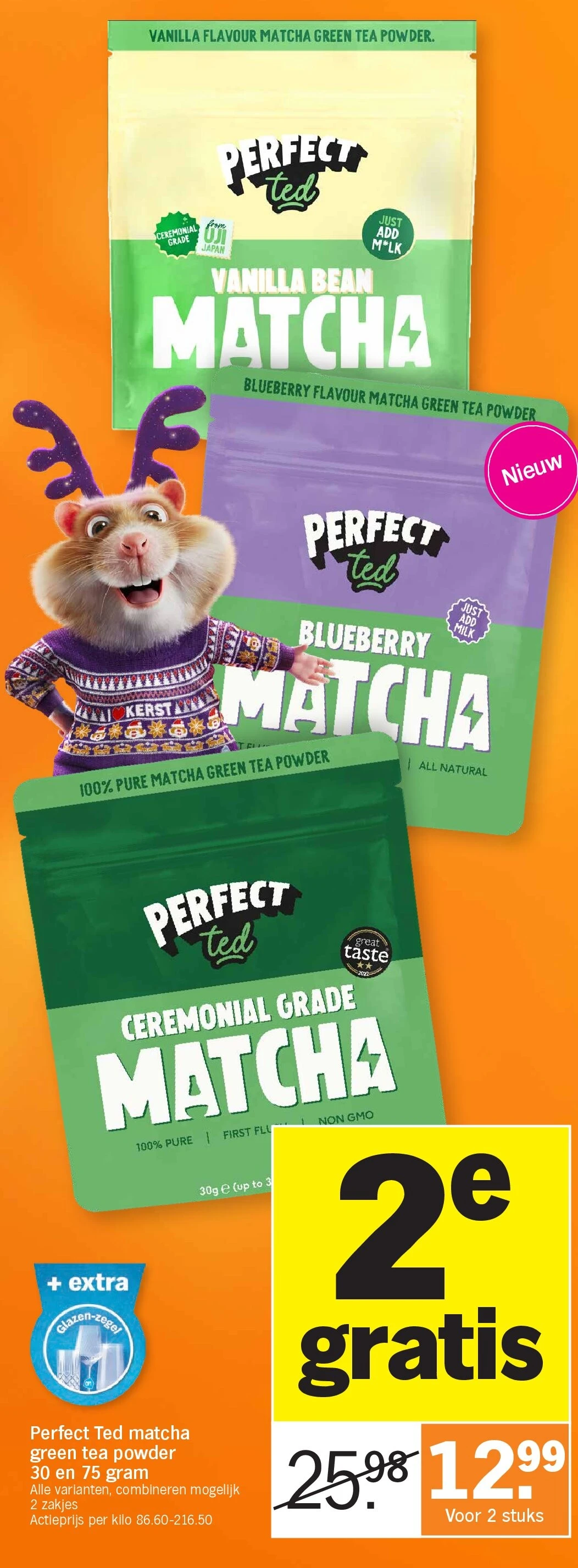 Perfect Ted matcha green tea powder 30 en 75 gram