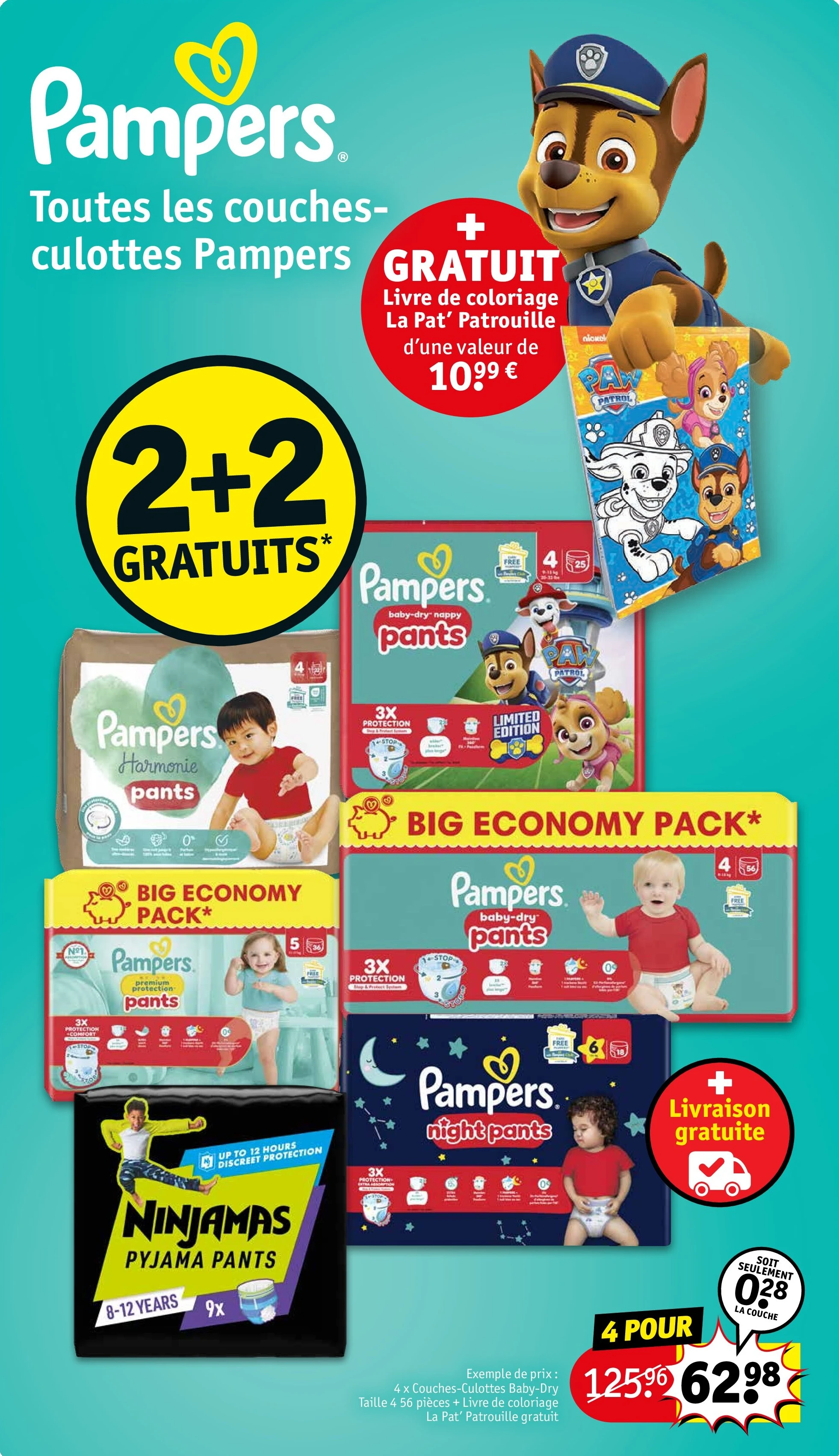 Toutes les couchesculottes Pampers
