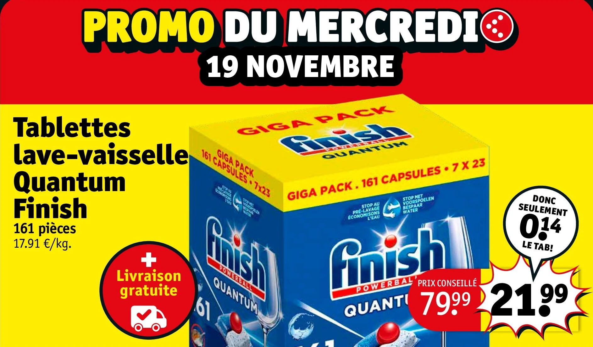 Tablettes lave-vaisselle Quantum Finish 161 pièces