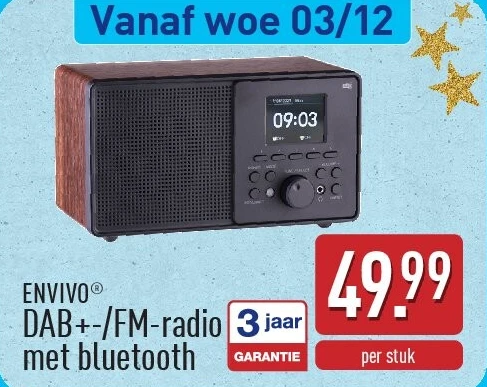 DAB+-/FM-radio met bluetooth