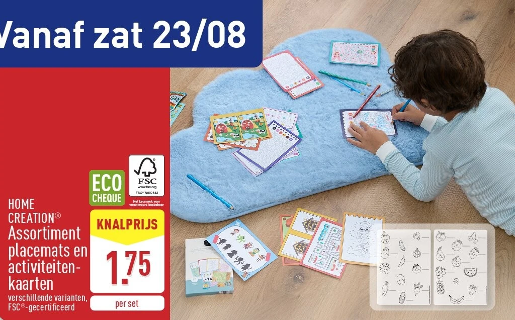 Assortiment placemats en activiteiten- kaarten