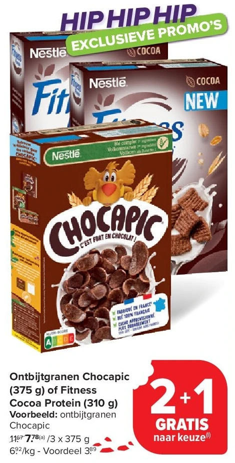 Ontbijtgranen Chocapic (375 g) of Fitness Cocoa Protein (310 g)