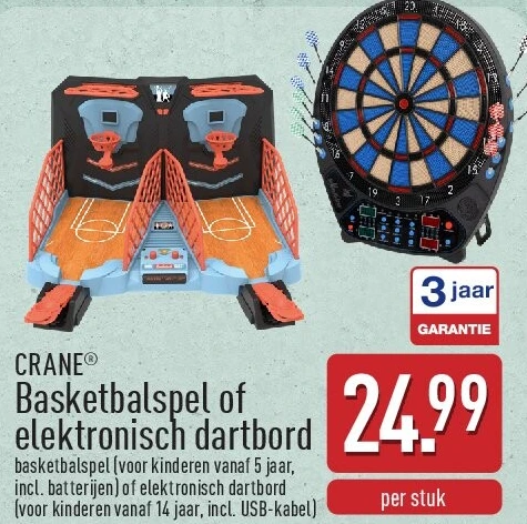 Basketbalspel of elektronisch dartbord