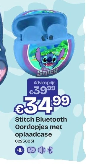 Stitch Bluetooth Oordopjes met oplaadcase