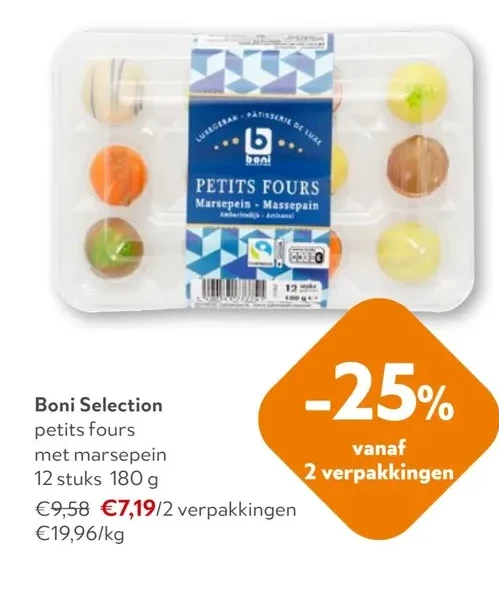 Boni Selection petits fours met marsepein 12 stuks 180 g