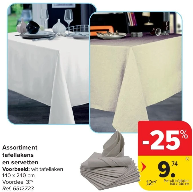 Assortiment tafellakens en servetten