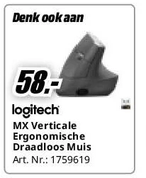 MX Verticale Ergonomische Draadloos Muis