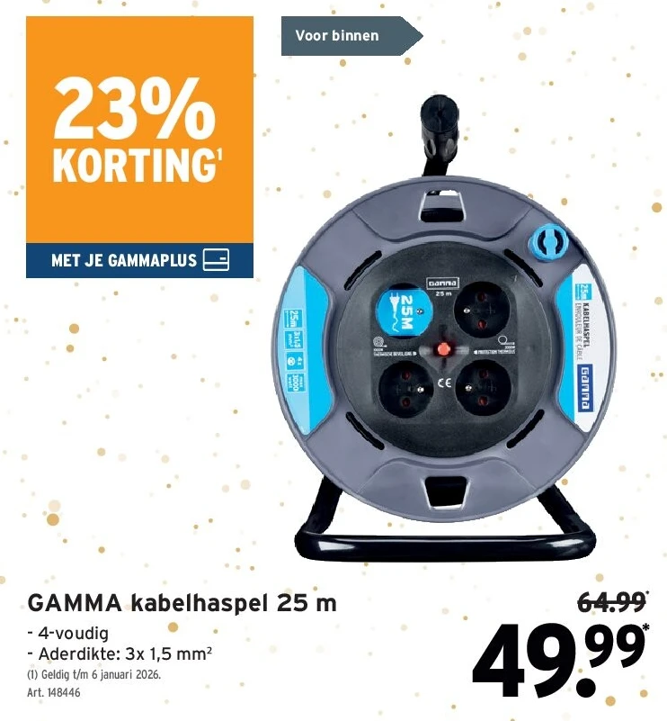 GAMMA kabelhaspel 25 m
