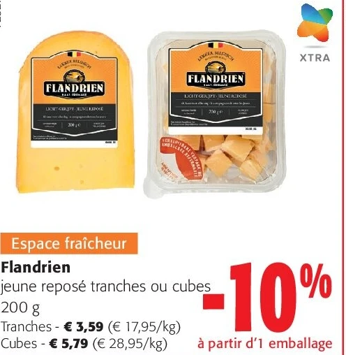 Flandrien jeune reposé tranches ou cubes 200 g