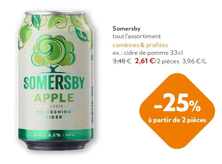 Somersby cidre de pomme 33 cl