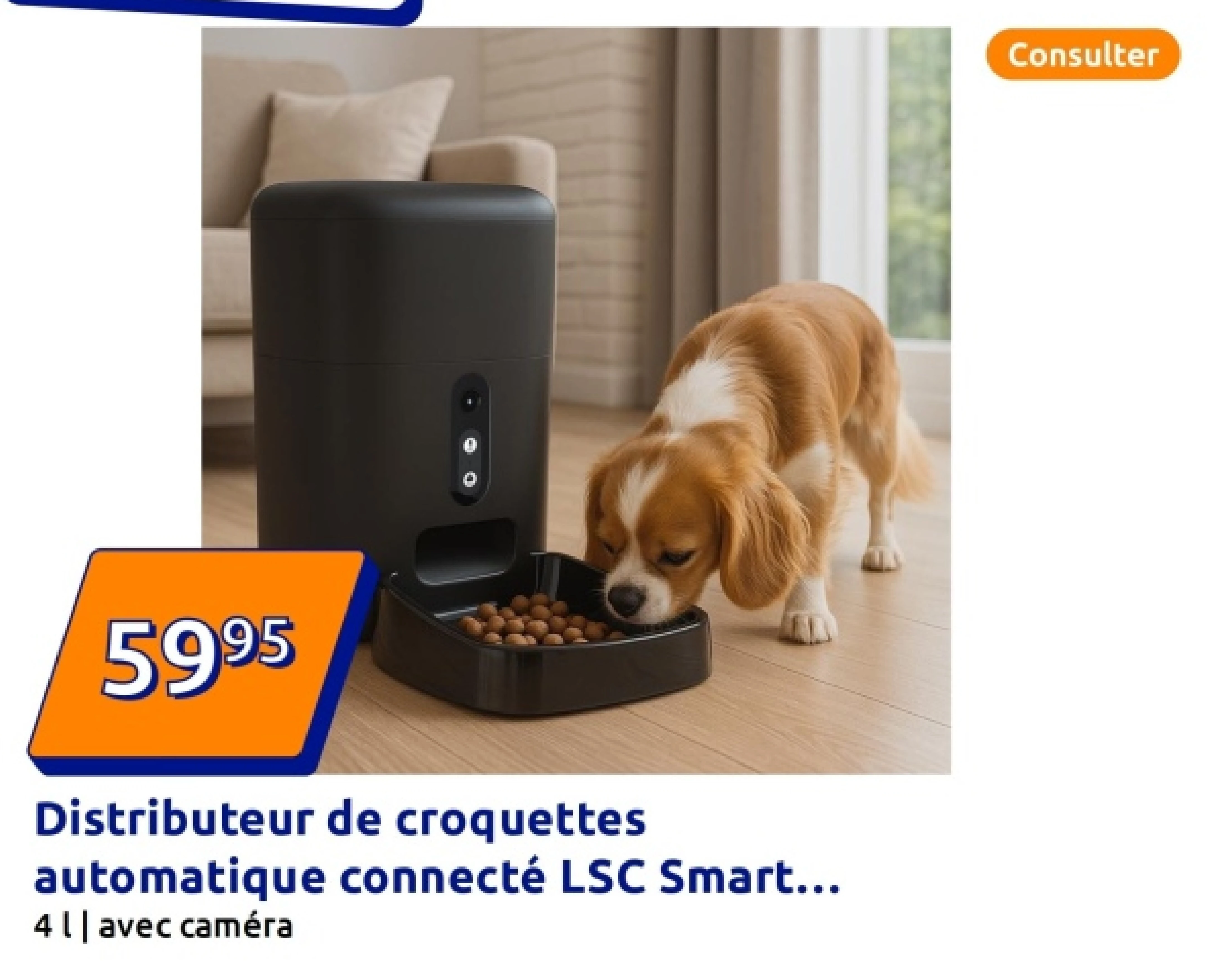 Distributeur de croquettes automatique connecté LSC Smart.