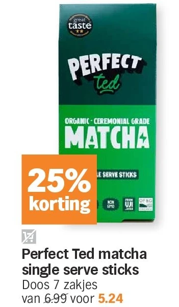 Perfect Ted matcha single serve sticks