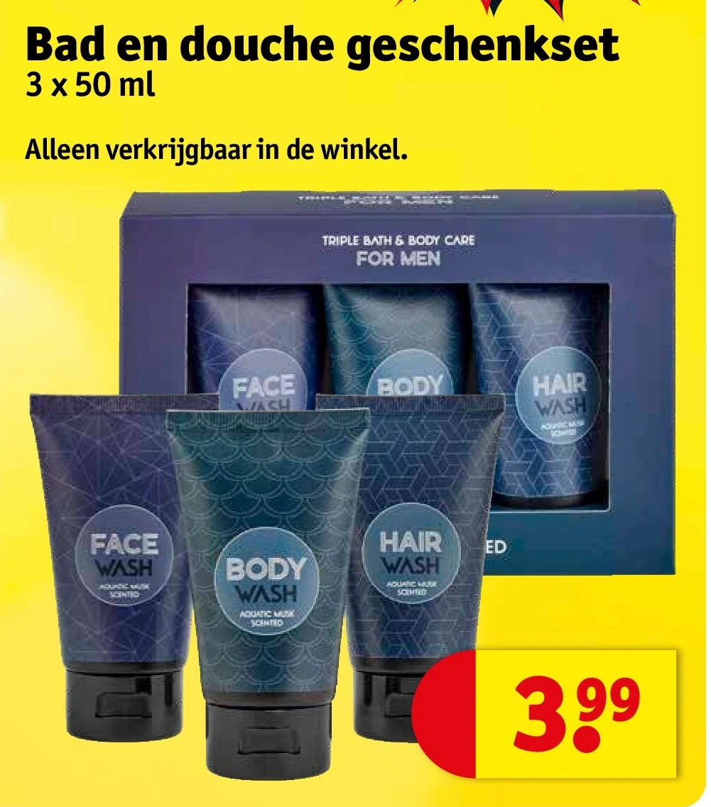 Bad en douche geschenkset 3 x 50 ml