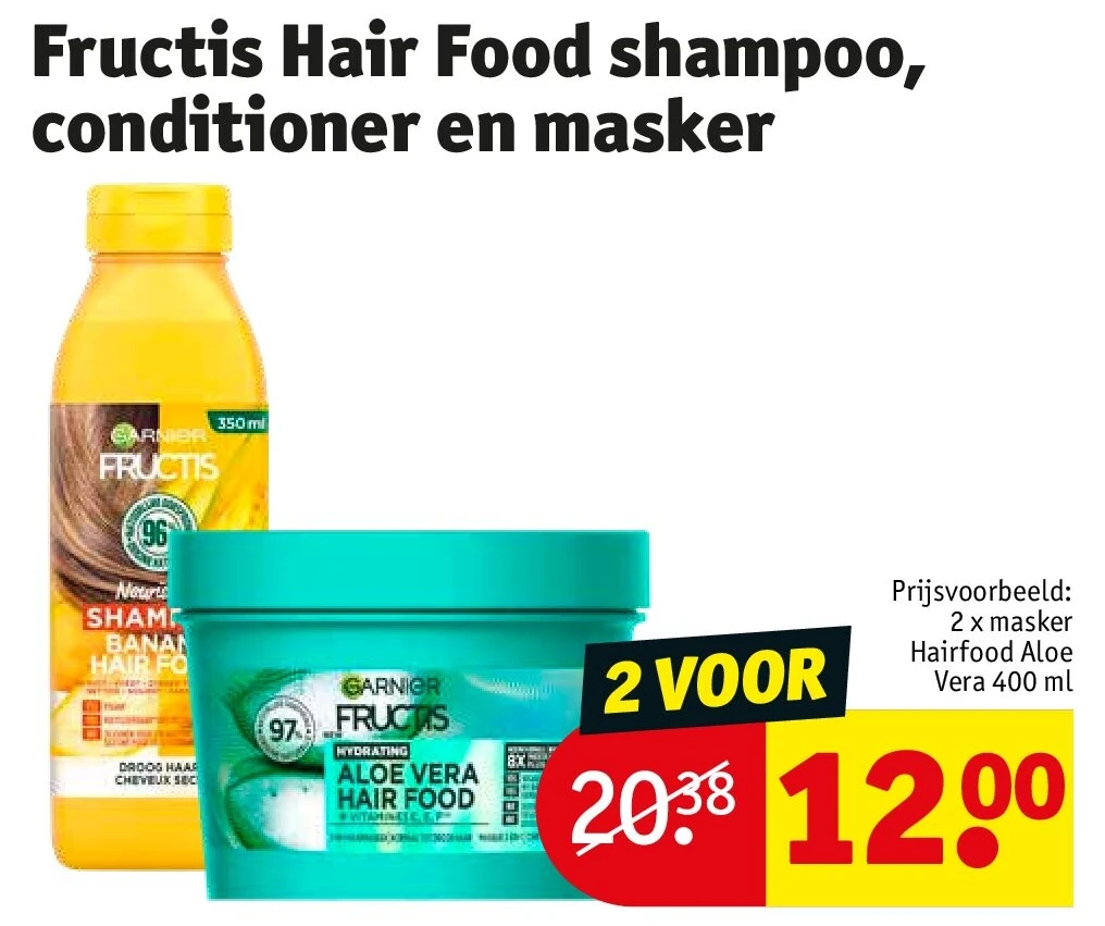 Fructis Hair Food shampoo, conditioner en masker