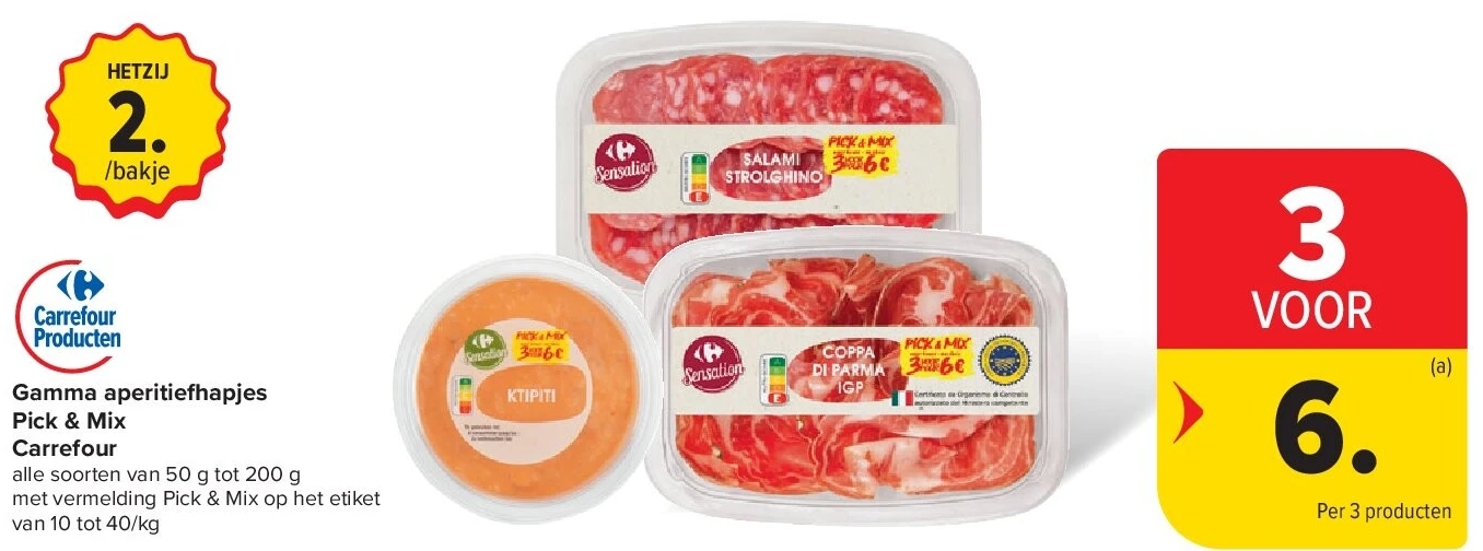 Gamma aperitiefhapjes Pick & Mix Carrefour