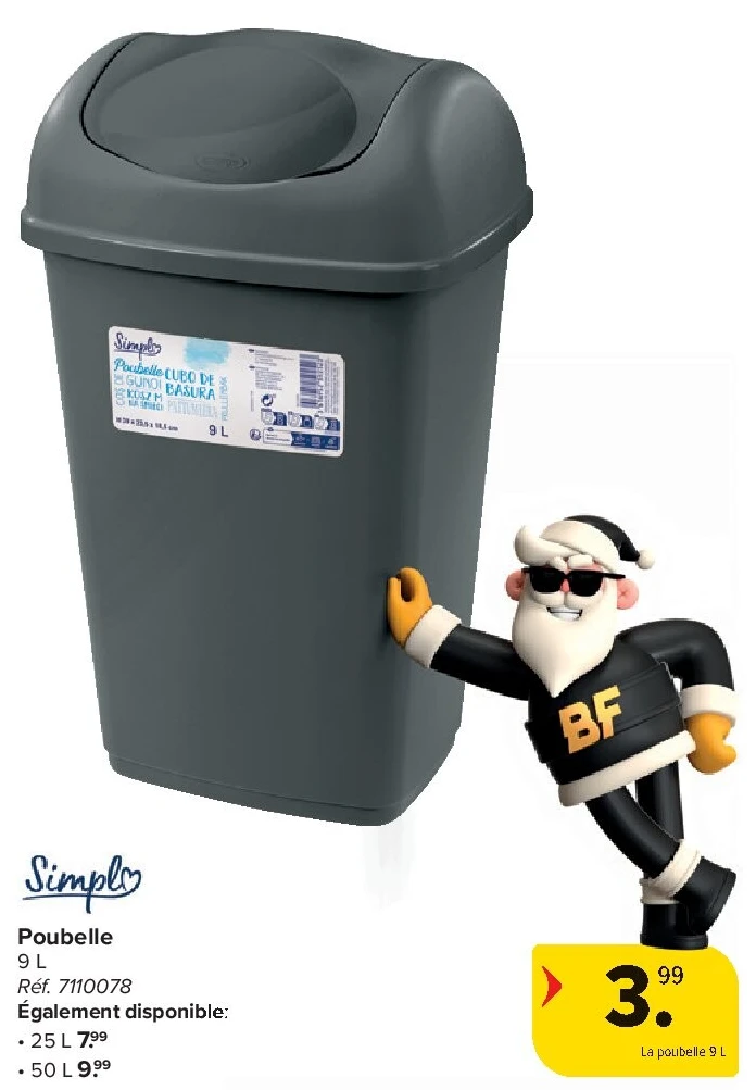 Poubelle 9 L