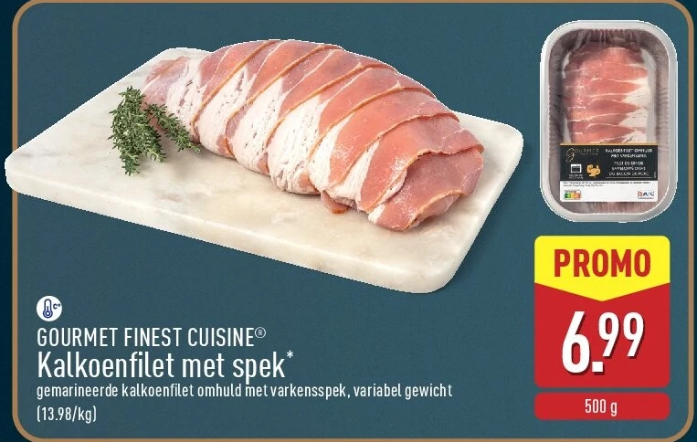 Kalkoenfilet met spek