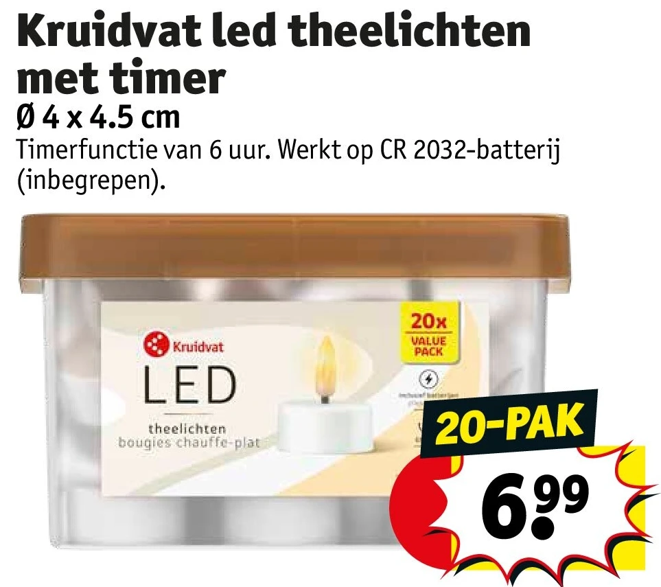Kruidvat led theelichten met timer