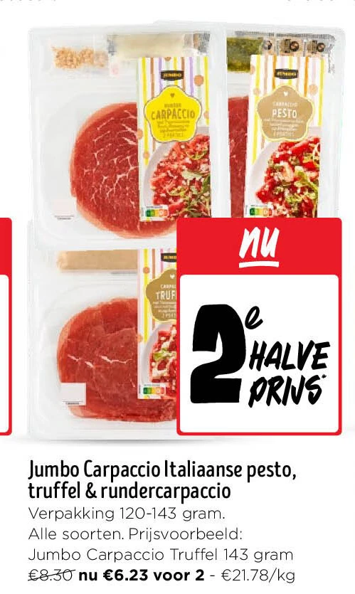 Jumbo Carpaccio Italiaanse pesto, truffel & rundercarpaccio
