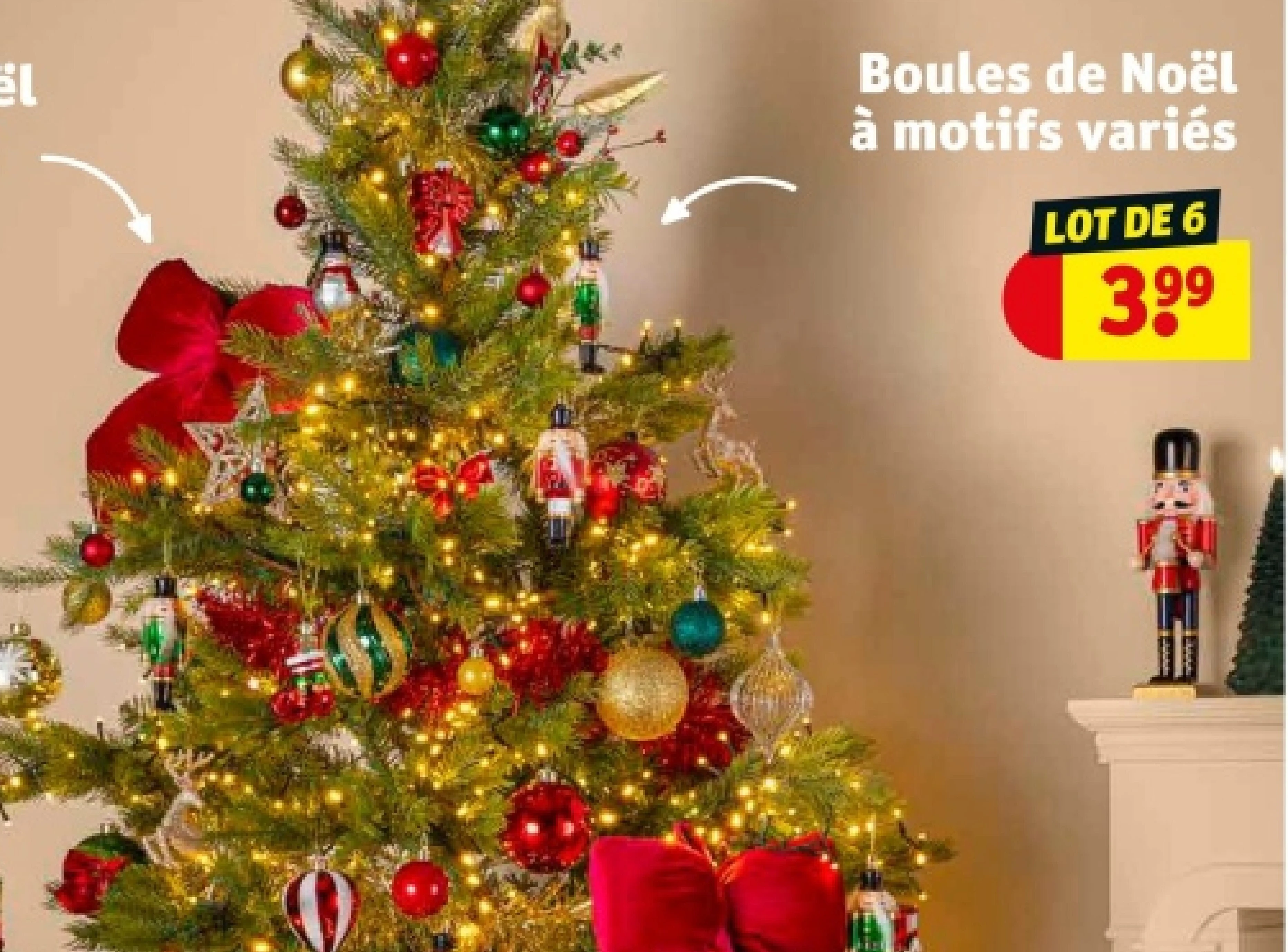 Boules de Noël à motifs variés