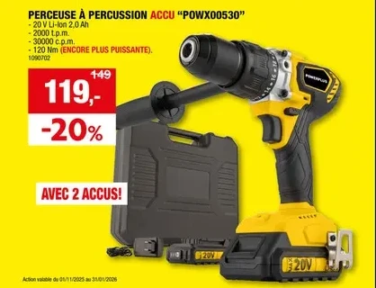 PERCEUSE À PERCUSSION ACCU "POWX00530"