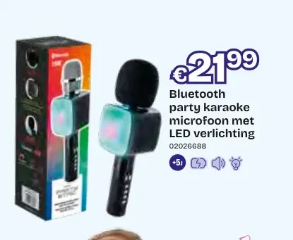 Bluetooth party karaoke microfoon met LED verlichting