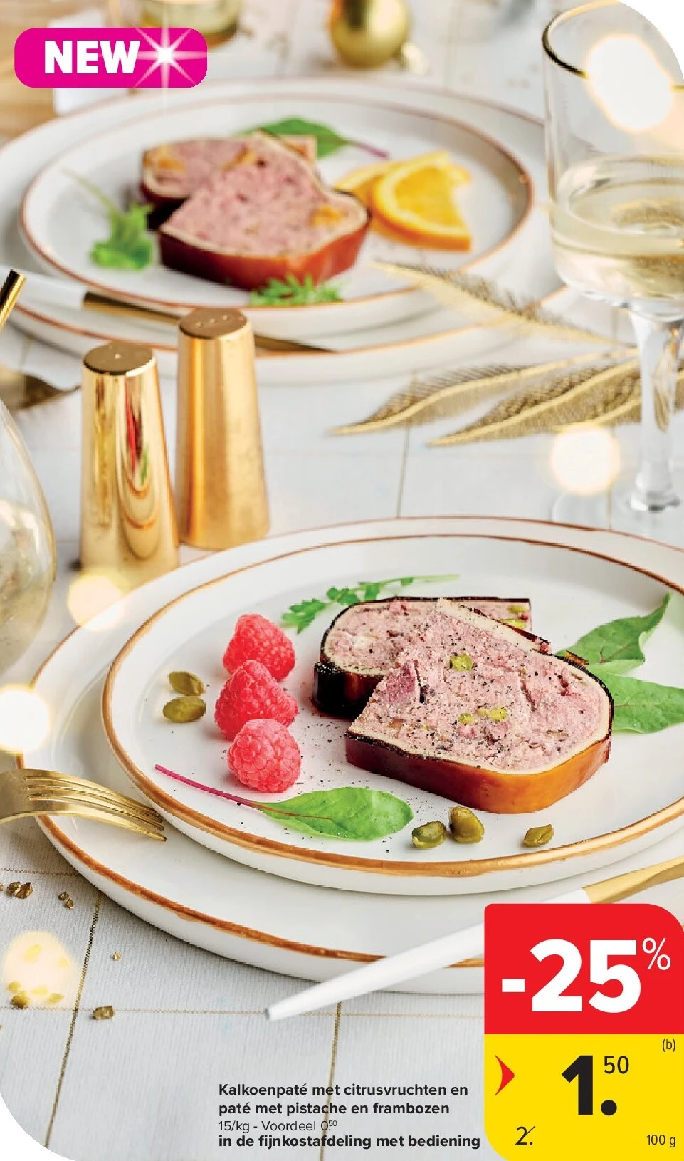 Kalkoenpaté met citrusvruchten en paté met pistache en frambozen