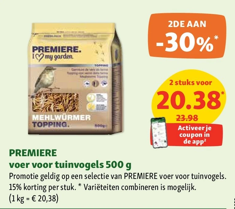 PREMIERE voer voor tuinvogels 500 g