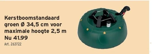 Kerstboomstandaard groen Ø 34,5 cm voor maximale hoogte 2,5 m